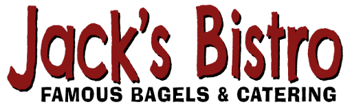 A green banner with the words " jack 's bagels & more."