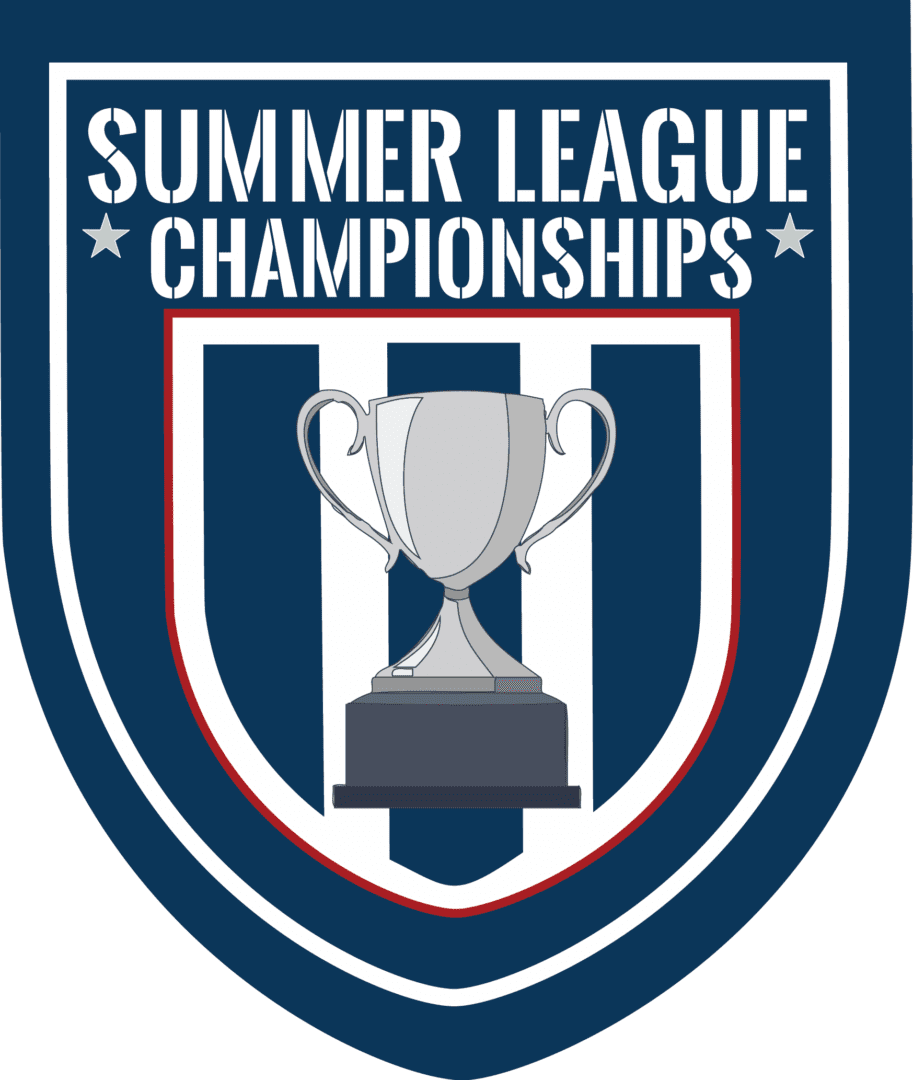 A shield with the words summer league championships on it.