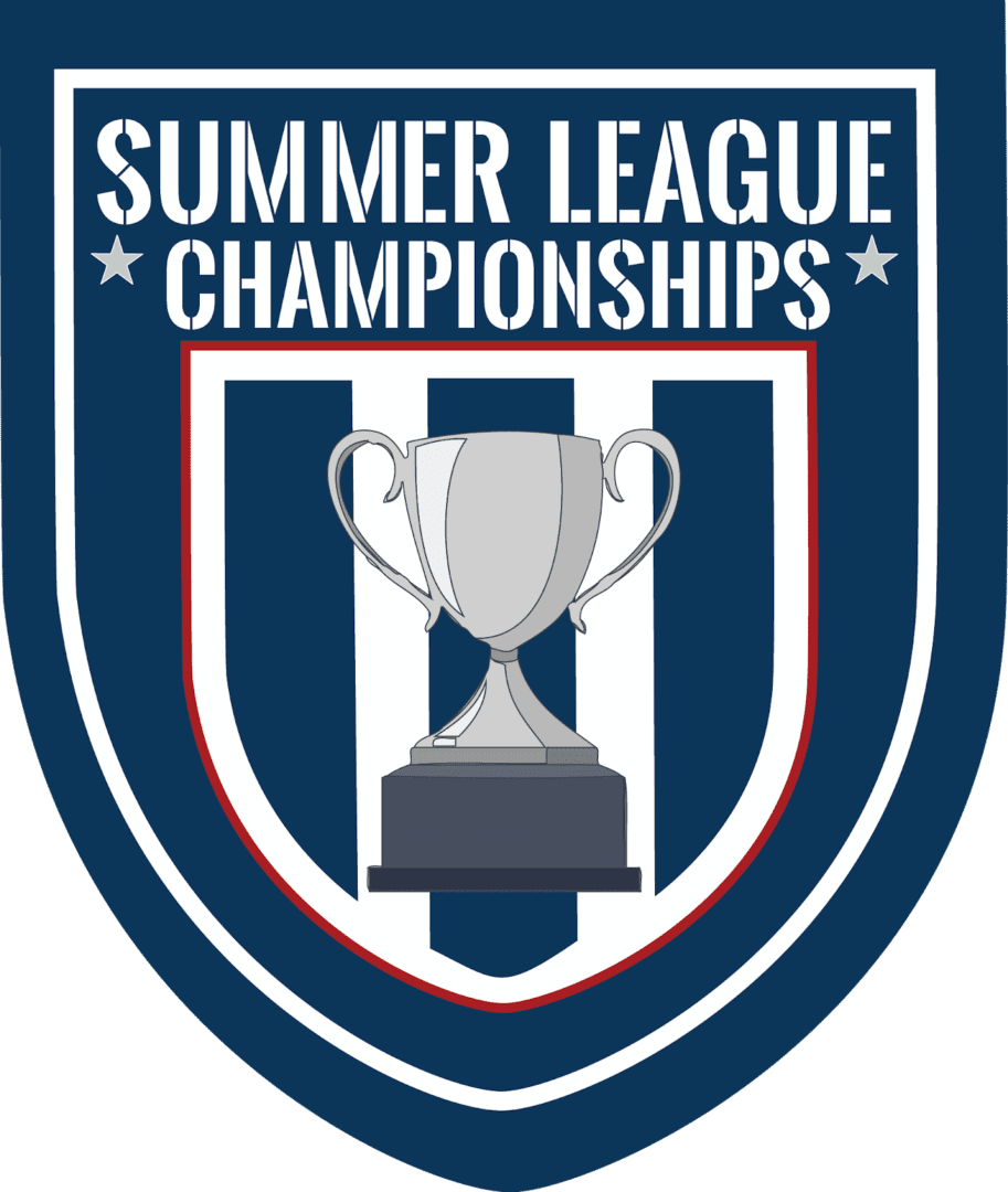 A shield with the words summer league championships on it.